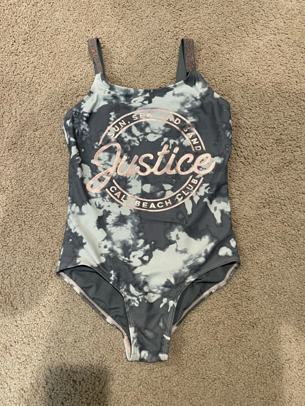 JUSTICE Girls Trendy Tie-Dye One-Piece Swimsuit